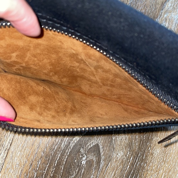 Patricia Nash Suede Patchwork Stripe Flap Clutch - Picture 7 of 11